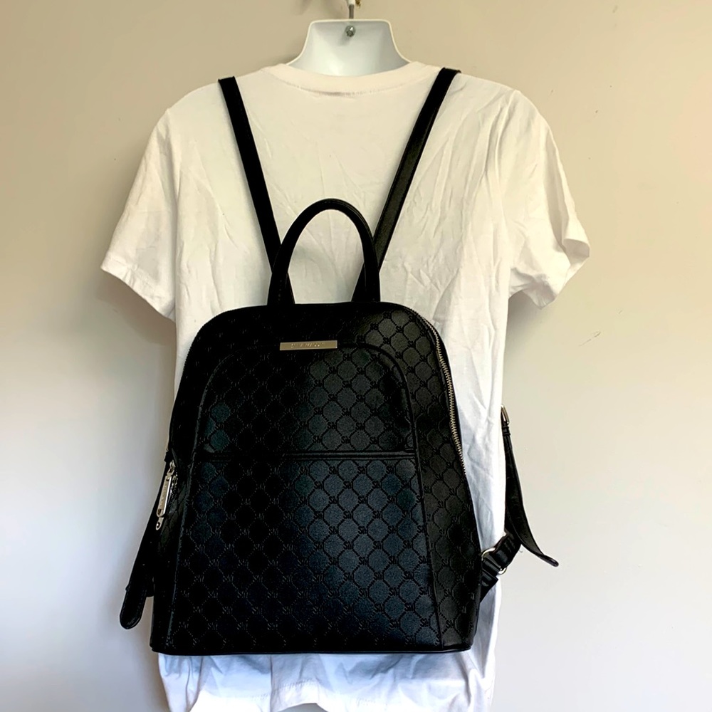 Steve Madden Black Patterned Backpack